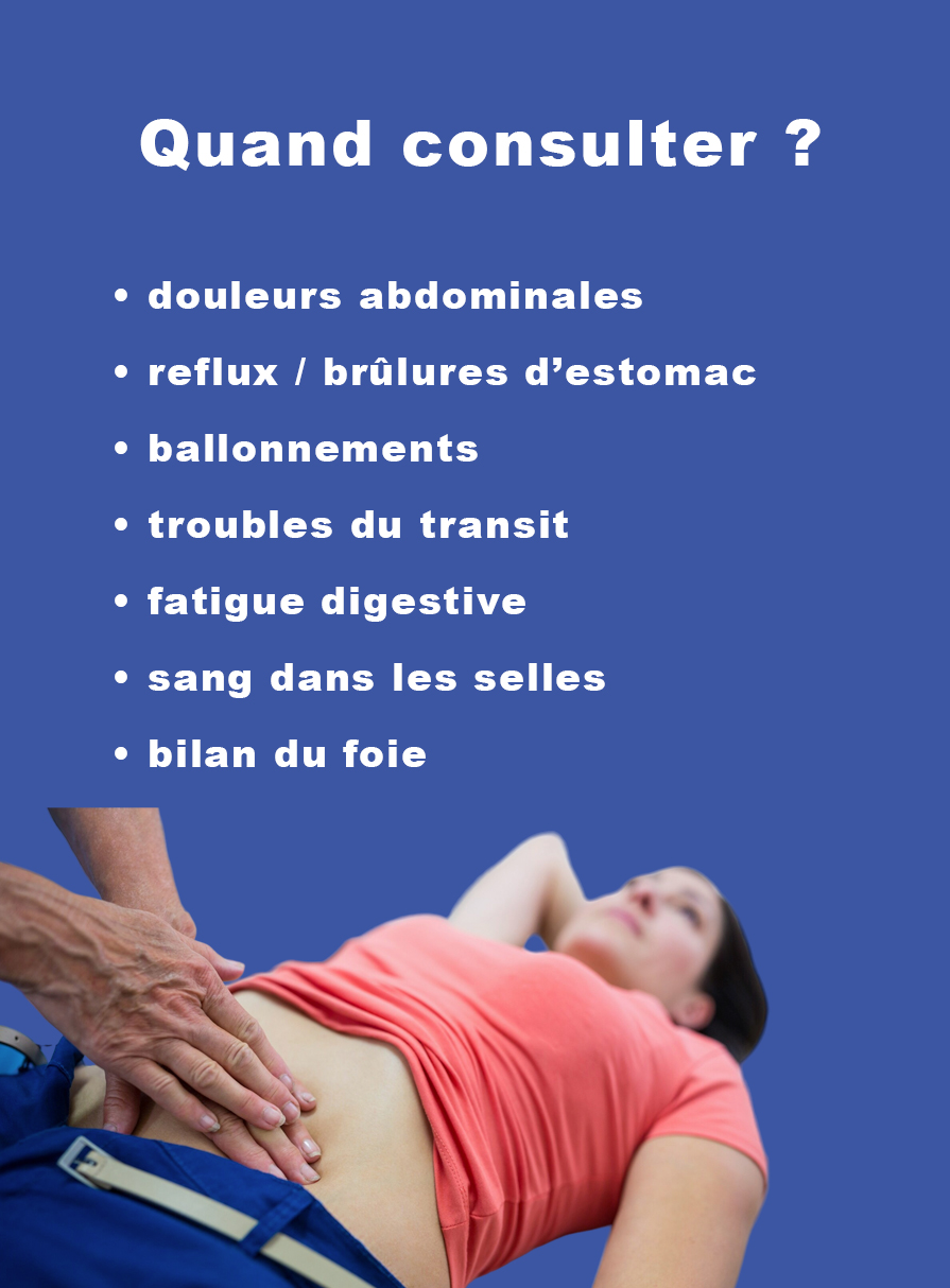 Quand consulter un gastro-entérologue à Paris Symptômes digestifs nécessitant une consultation en gastro-entérologie : douleurs abdominales, reflux et troubles digestifs